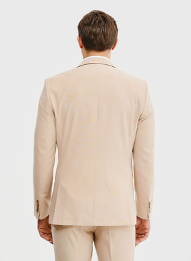 Ślubny beżowy garnitur męski