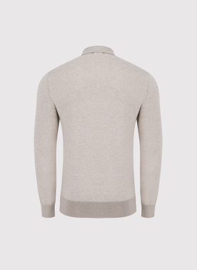 Sweter polo w kolorze beżowym