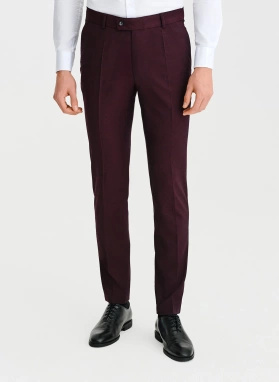 Ślubny bordowy garnitur męski