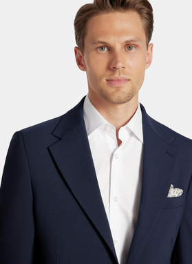 Granatowy garnitur męski z wełną