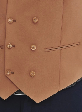 Ruda dwurzędowa kamizelka męska