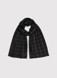 Czarny szalik męski w jasną kratę