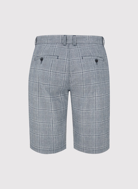 Męskie szorty w kratkę z lnem