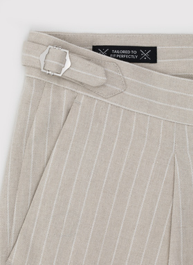 Szorty męskie w prążek z lnem