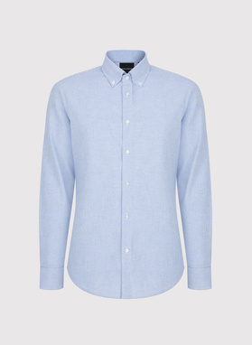 Niebieska koszula w pepitkę