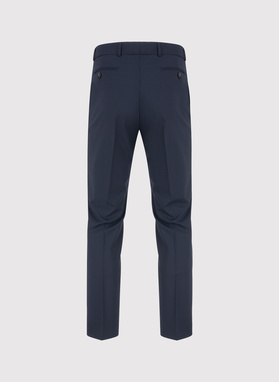 Gładkie granatowe spodnie garniturowe