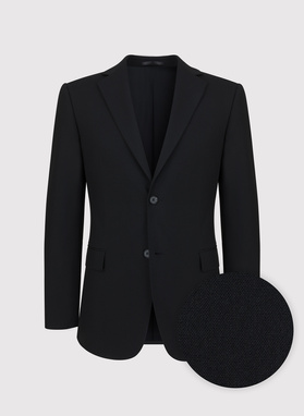 Gładki czarny garnitur męski