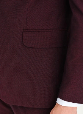 Ślubny bordowy garnitur męski