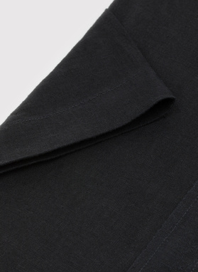 Lniana czarna koszula męska ze stójką