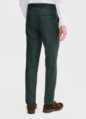 Gładki zielony garnitur męski