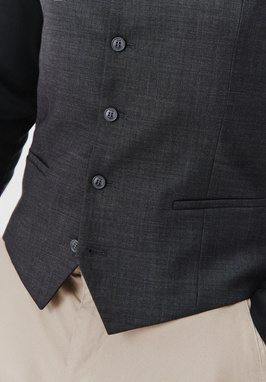 Gładka jednorzędowa kamizelka męska