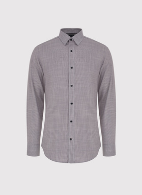 Brązowa koszula w drobną kratę