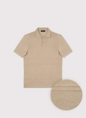 Beżowe polo swetrowe