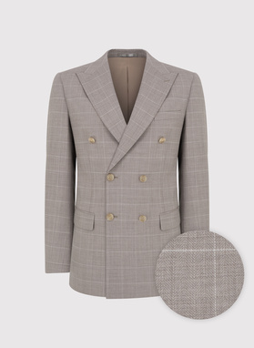 Dwurzędowy garnitur męski w kratkę