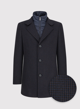 Płaszcz jednorzędowy w pepitkę