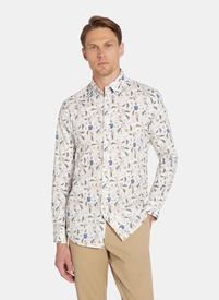 Biała koszula męska kwiaty