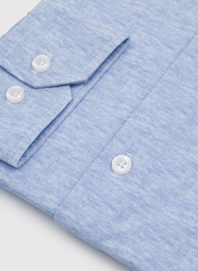 Dzianinowa koszula męska w kolorze niebieskim