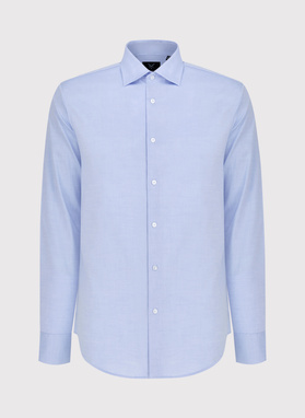 Niebieska koszula męska z długim rękawem