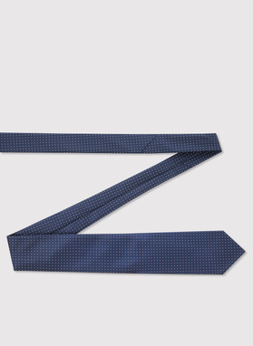 Granatowy krawat męski w kropki