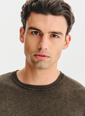 Brązowy sweter męski o-neck