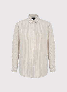Beżowa koszula męska w paski