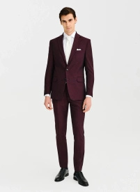 Ślubny bordowy garnitur męski