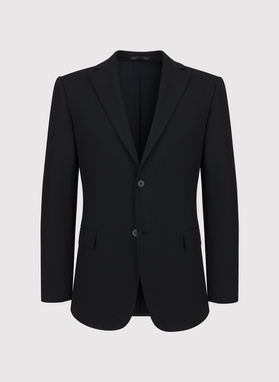 Gładki czarny garnitur męski