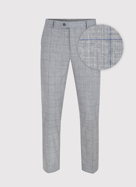 Szare garniturowe spodnie męskie w kratę