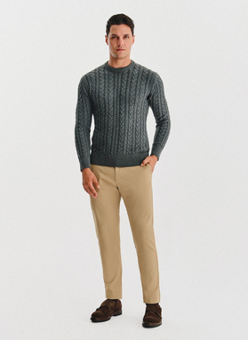 Szary sweter męski z kaszmirem