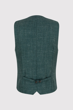 Zielona dwurzędowa kamizelka męska