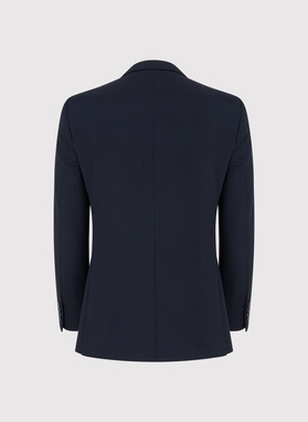 Gładki granatowy garnitur męski