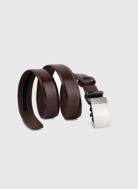 Brązowy pasek męski z automatyczną klamrą