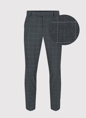 Szare garniturowe spodnie w kratę