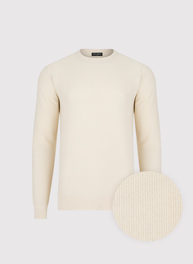 Beżowy sweter męski o-neck