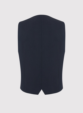 Granatowa dwurzędowa kamizelka męska