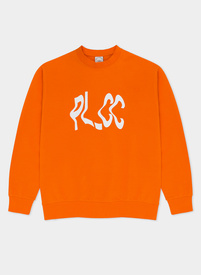 Pomarańczowa bluza oversize z okrągłym dekoltem C22SF-2B-001-P-0