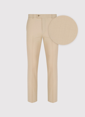 Beżowy wełniany garnitur męski