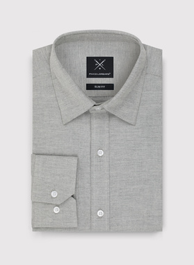 Zielono-szara bawełniana koszula męska