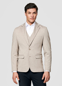 Jasnobrązowa dzianinowa marynarka męska