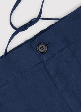 Lniane szorty męskie w kolorze granatowym