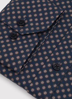 Granatowa koszula męska w mikrowzór