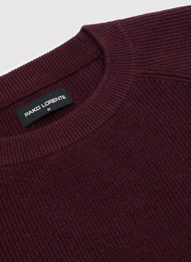 Bordowy bawełniany sweter męski