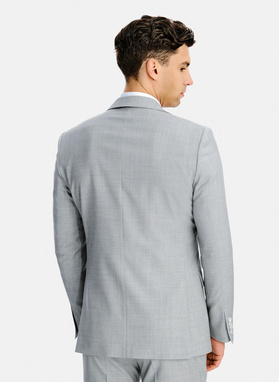 Szary garnitur męski z wełną