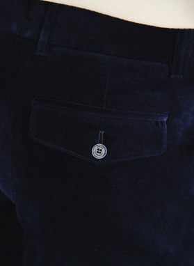 Granatowe spodnie sztruksowe