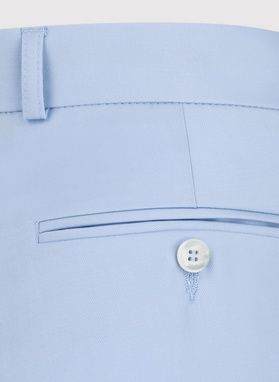 Błękitne wełniane spodnie ganiturowe