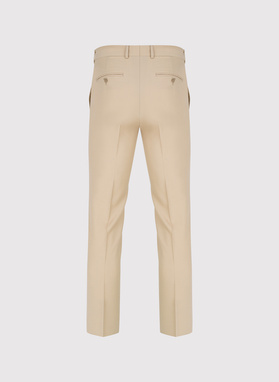 Beżowe spodnie garniturowe z wełny