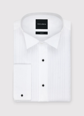 Biała smokingowa koszula męska