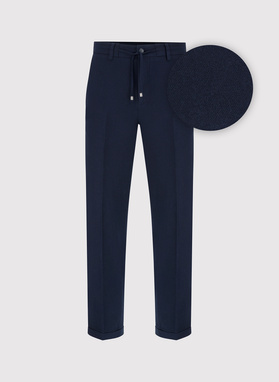 Granatowe spodnie męskie z lnem