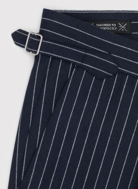 Szorty męskie w prążek z lnem