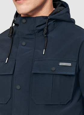 Granatowa kurtka z kapturem